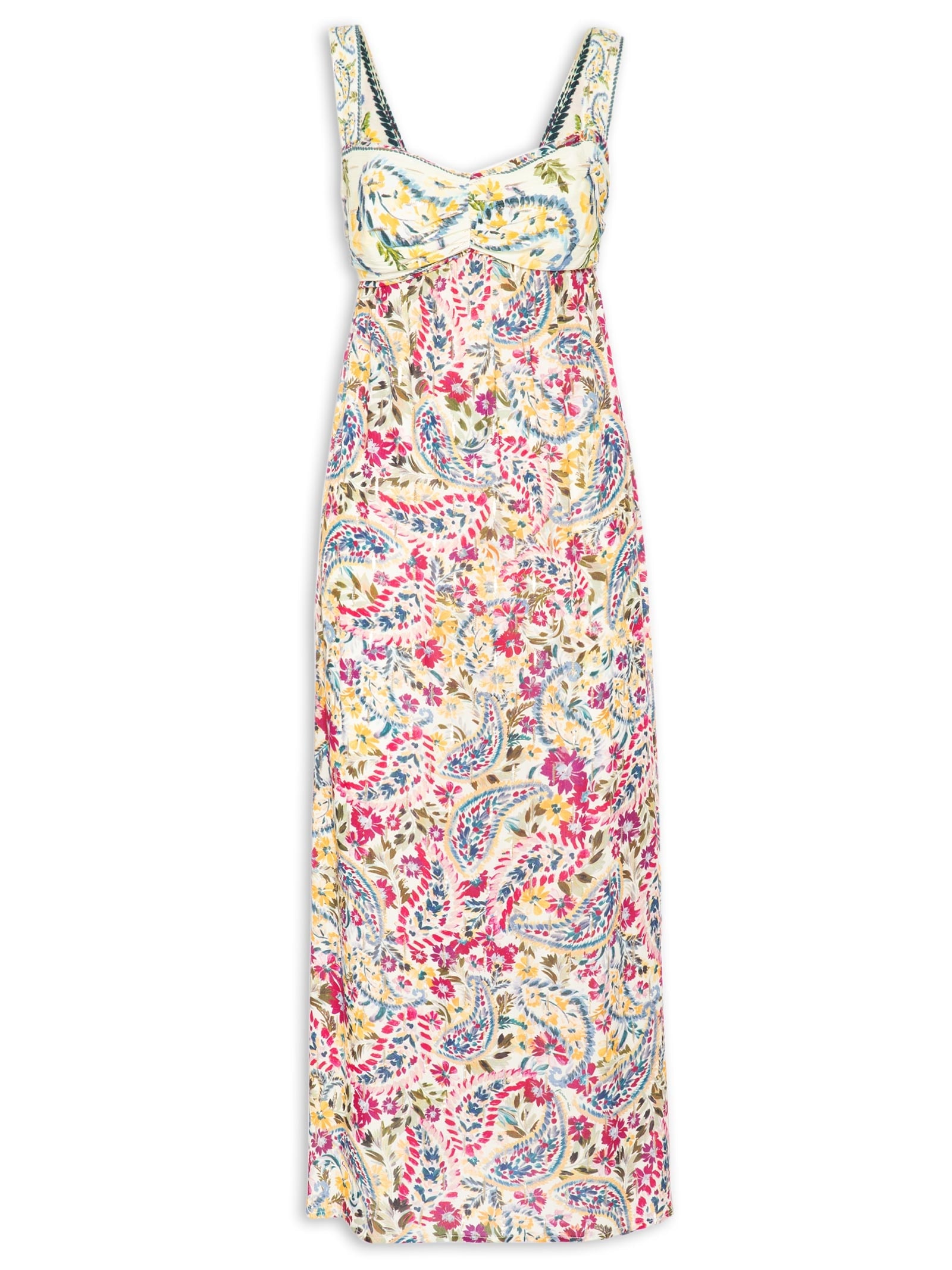 Vestido Longo Brisa De Flor Amarelo Farm