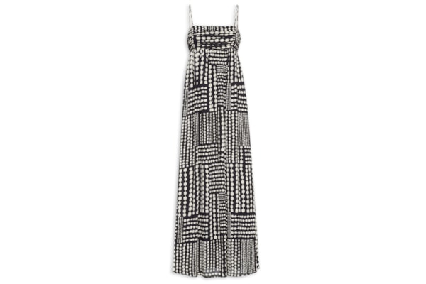 Vestido Longo Busto Franzido Corrente PB - Preto