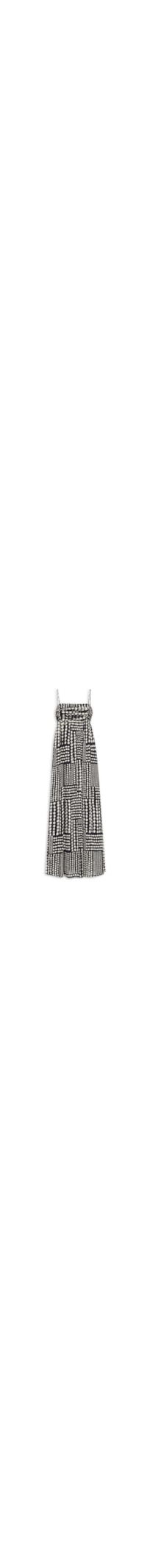 Vestido Longo Busto Franzido Corrente PB - Preto