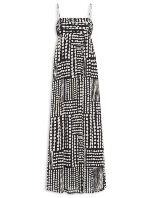 Vestido Longo Busto Franzido Corrente PB – Preto