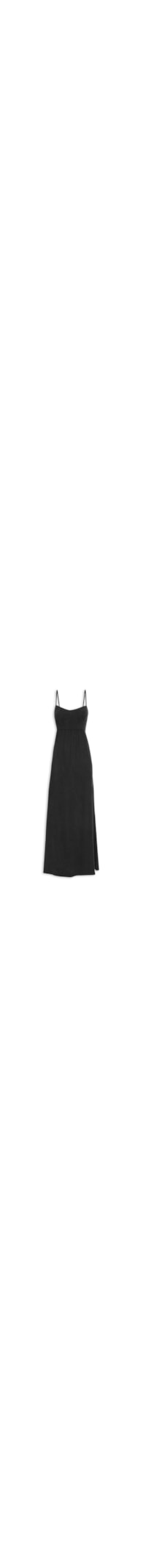 Vestido Longo Busto Recortes - Preto