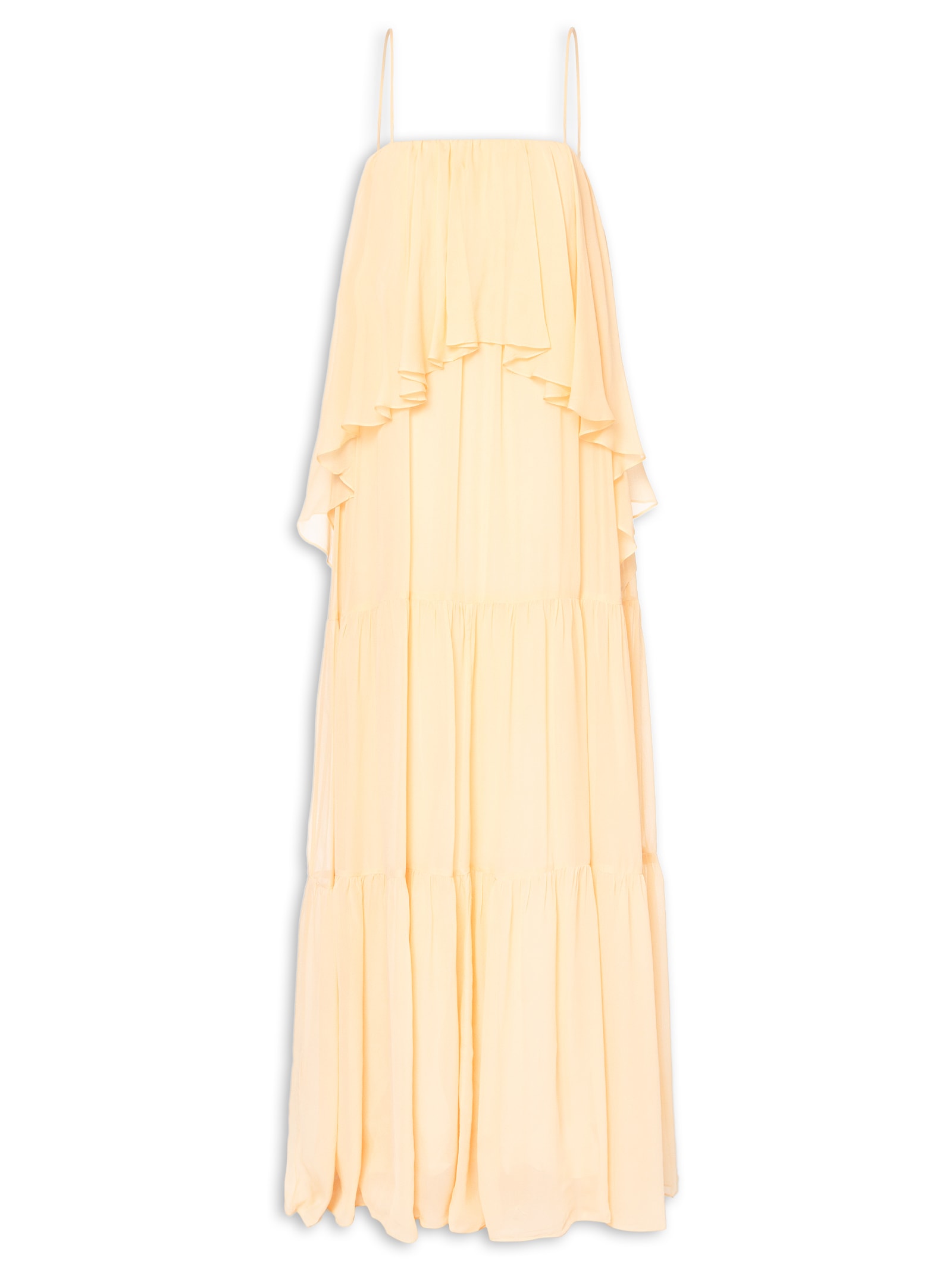 Vestido Longo Camada Apricot Amarelo Animale