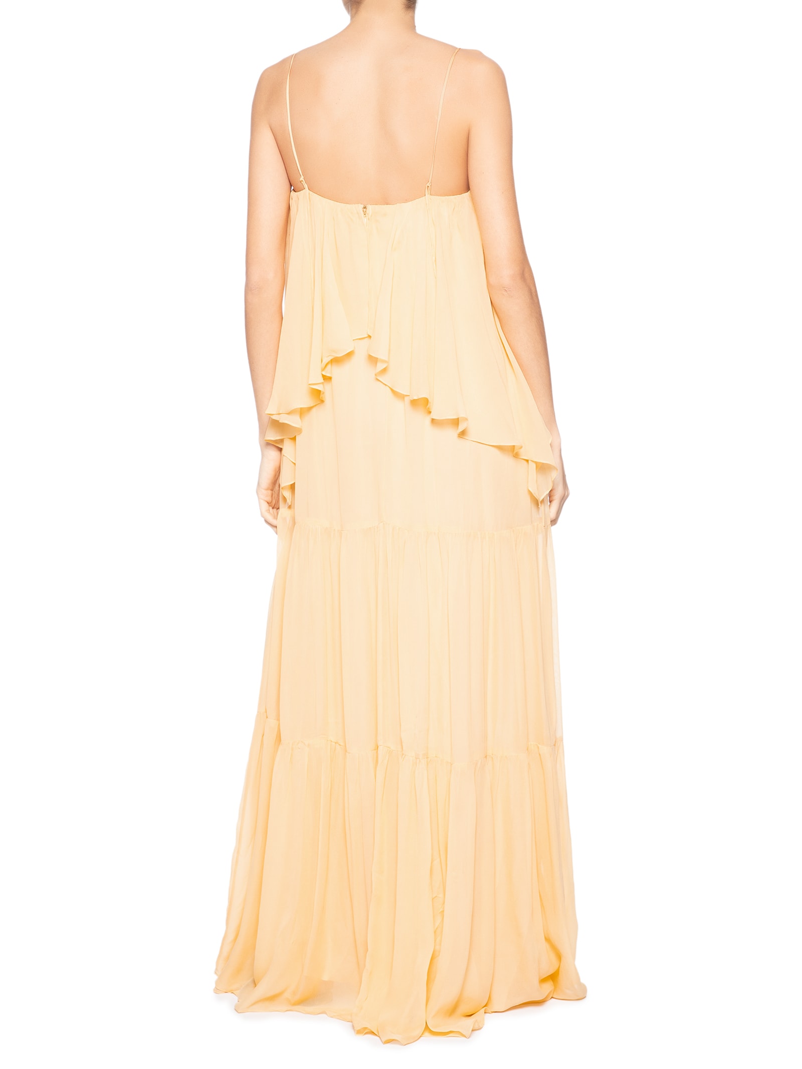 Vestido Longo Camada Apricot Amarelo Animale