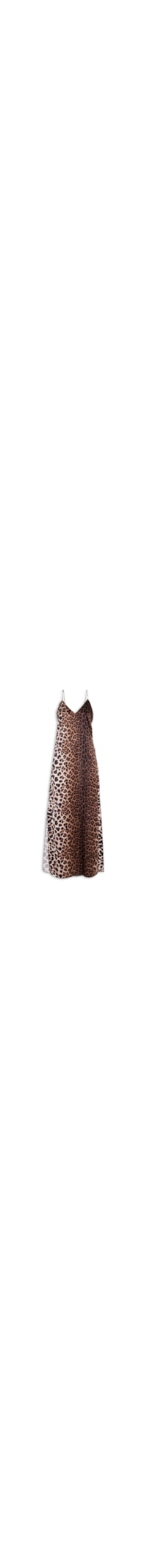 Vestido Longo Cetim Onça - Animal Print