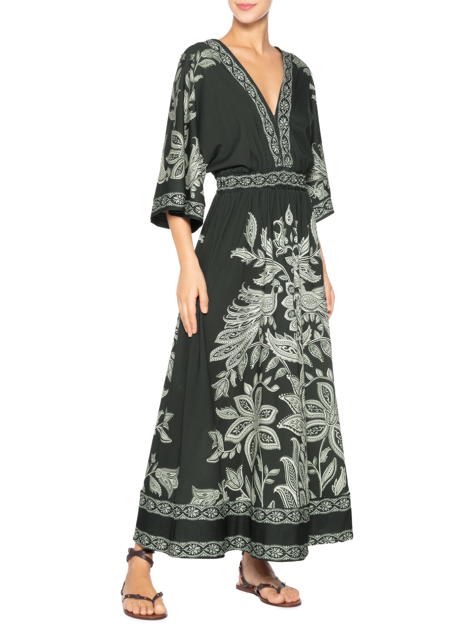 Vestido Longo Céu De Arara Verde Farm