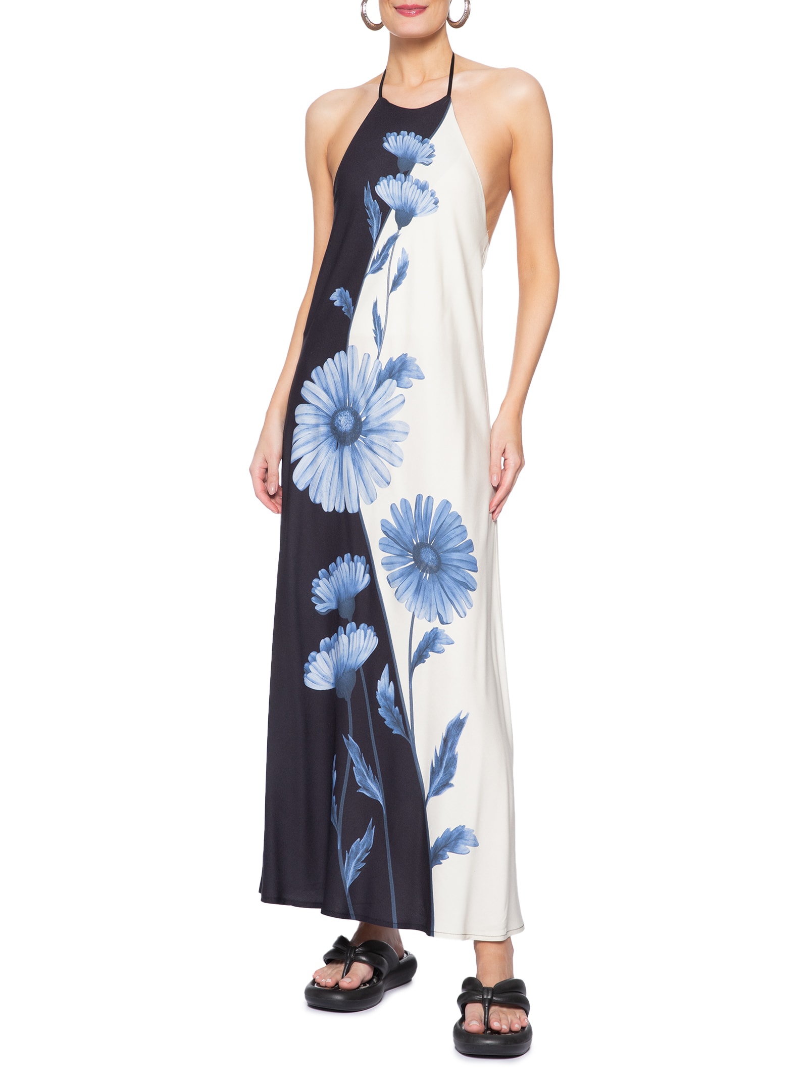 Vestido Longo Ciana Preto Farm