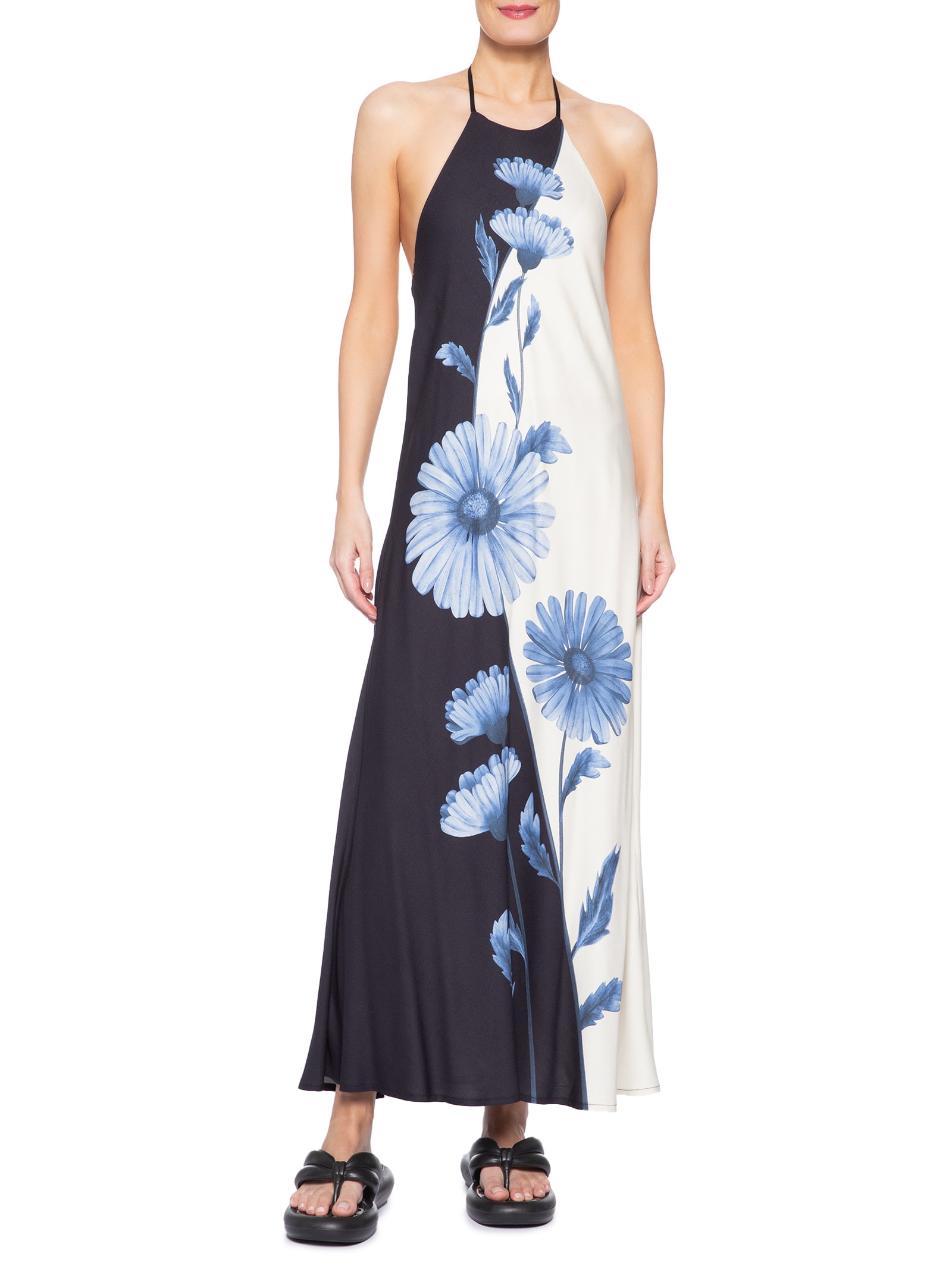 Vestido Longo Ciana Preto Farm