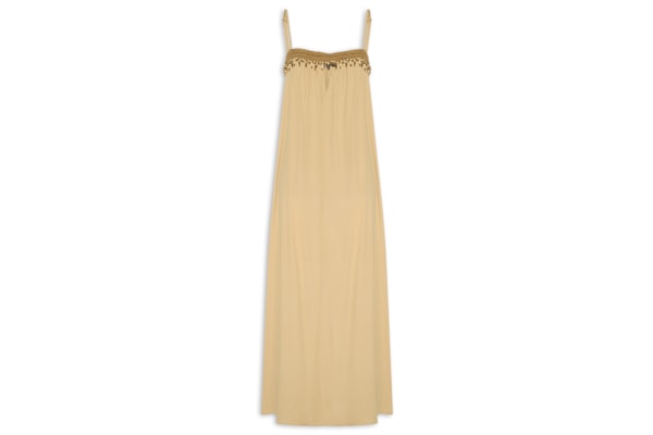 Vestido Longo com Alças Finas – Bege
