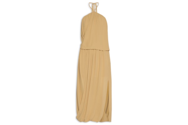 Vestido Longo Com Detalhes - Amarelo