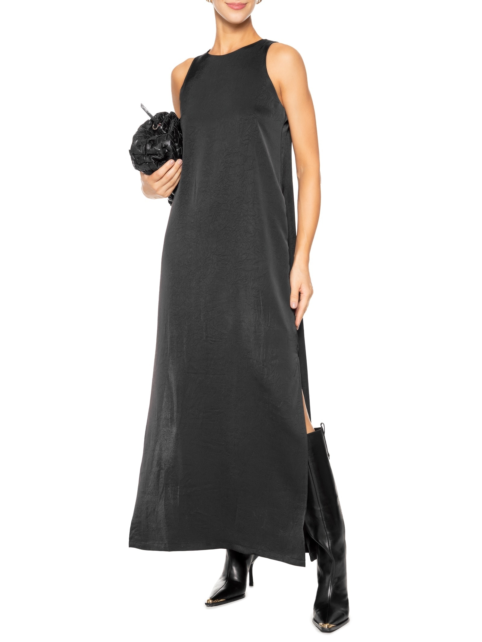 Vestido Longo Com Fenda Lateral Preto '2Essential