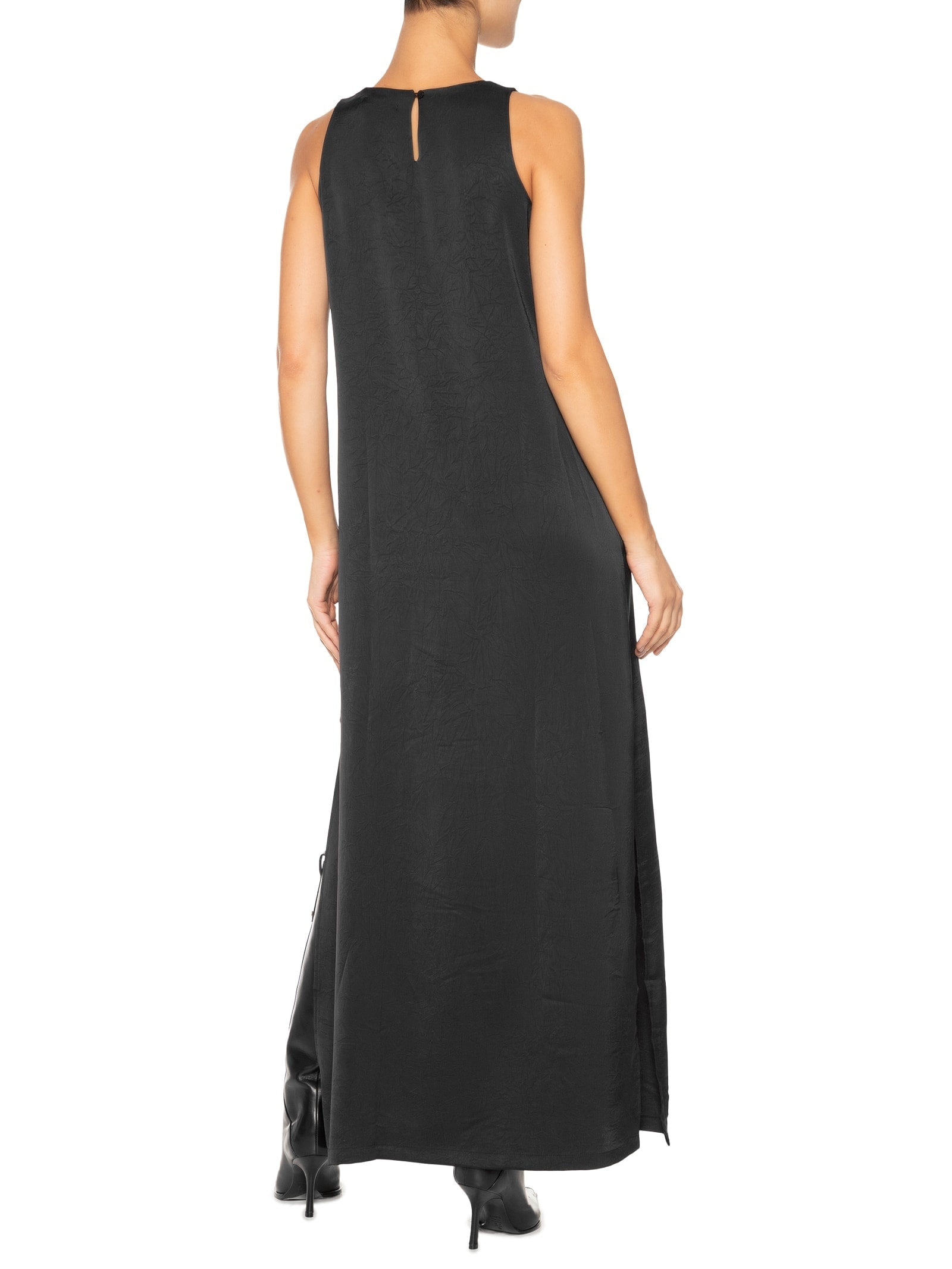 Vestido Longo Com Fenda Lateral Preto '2Essential