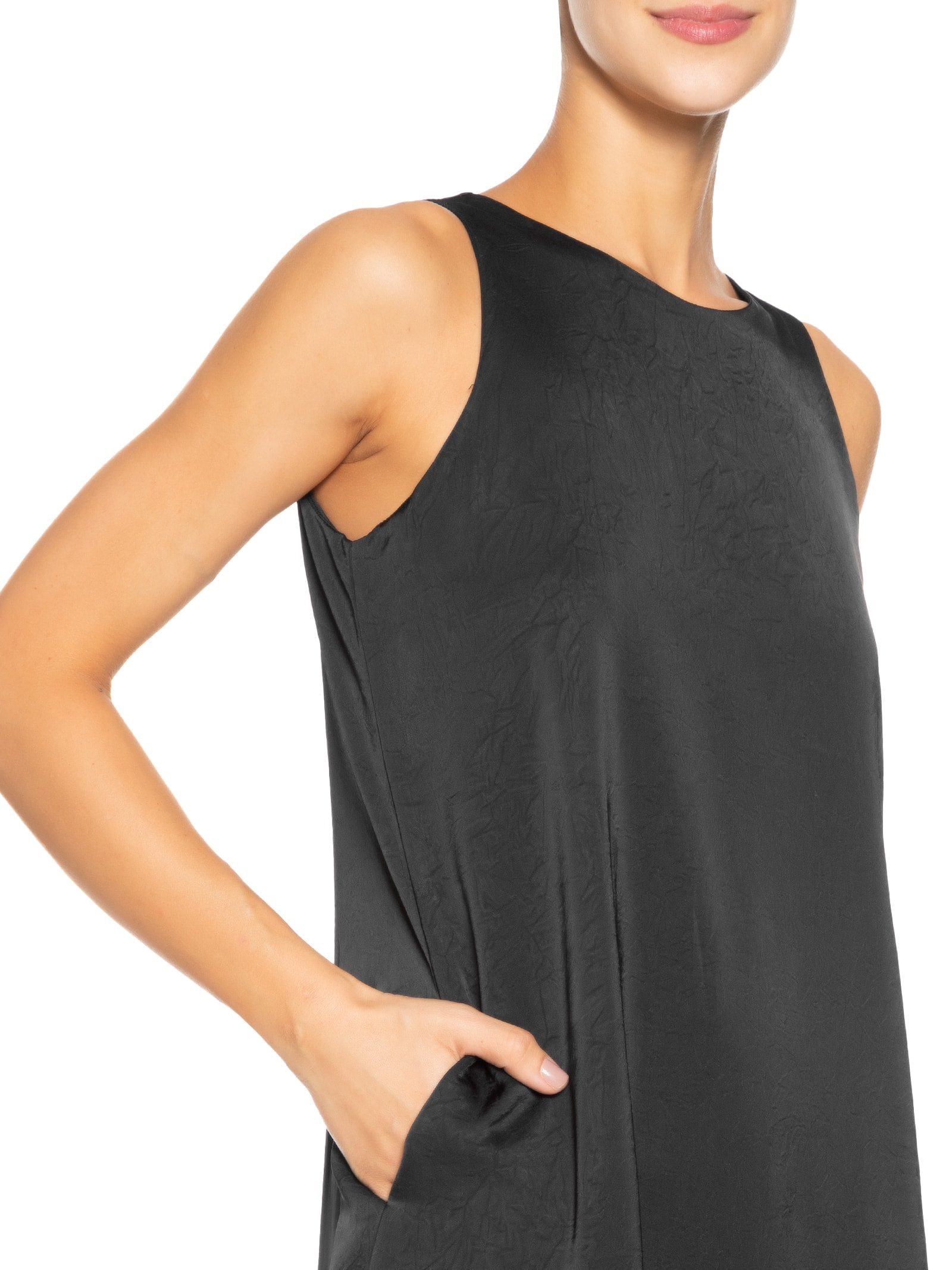 Vestido Longo Com Fenda Lateral Preto '2Essential