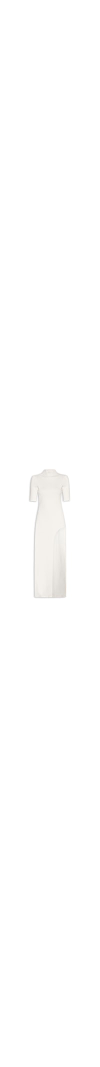 Vestido Longo Com Manga - Off White