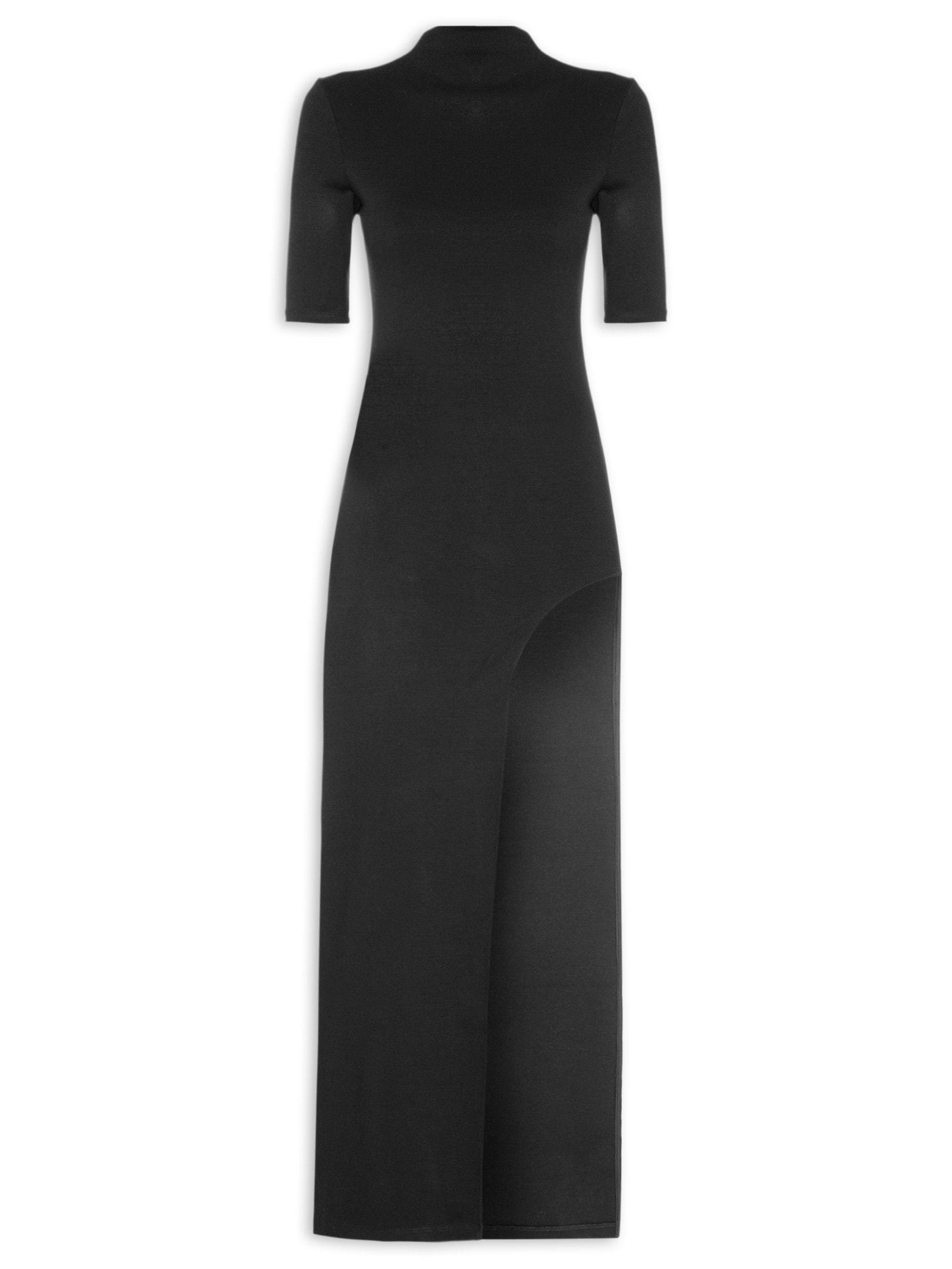 Vestido Longo Com Manga Preto Lança Perfume