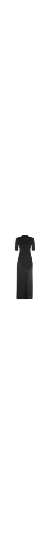 Vestido Longo Com Manga - Preto