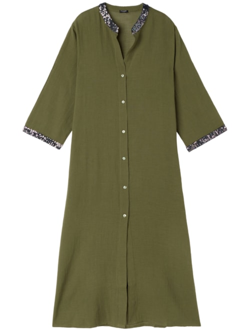 Vestido Longo Com Paetês – Verde