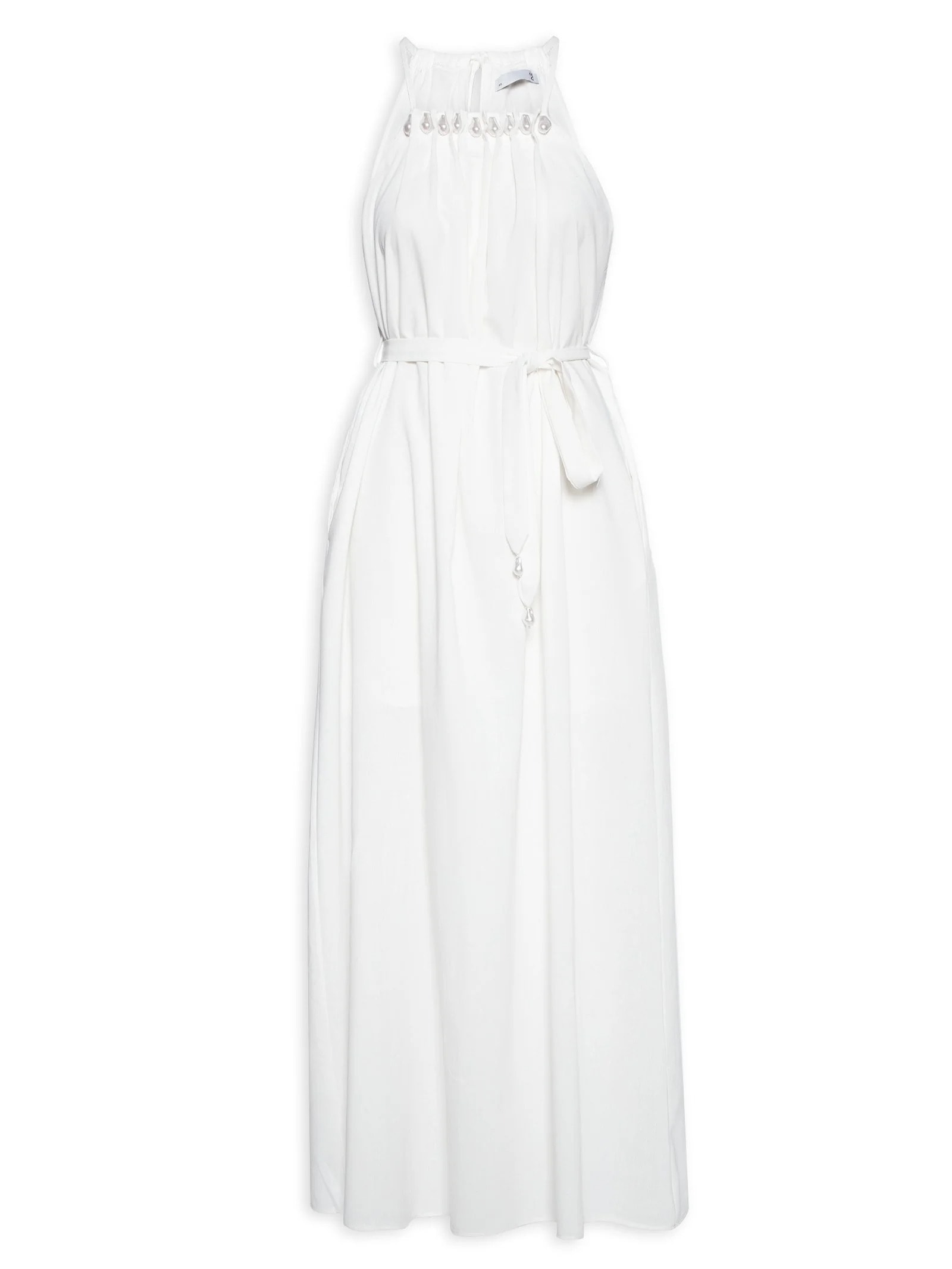 Vestido Longo Com Pérolas Off White '2Essential