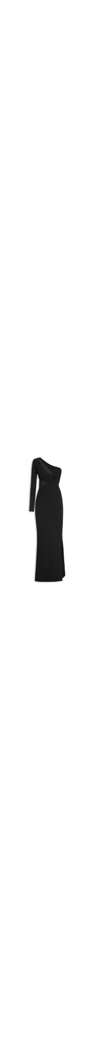 Vestido Longo Com Recortes - Preto