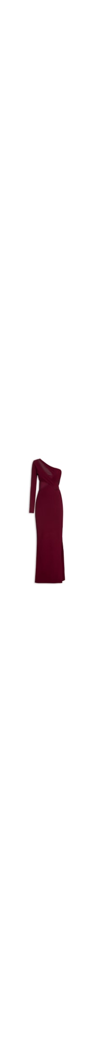 Vestido Longo Com Recortes - Vinho