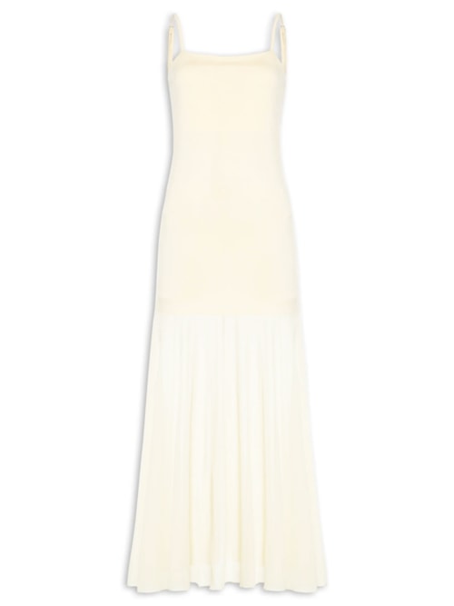 Vestido Longo com Transparência – Amarelo