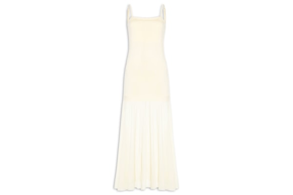 Vestido Longo com Transparência - Amarelo