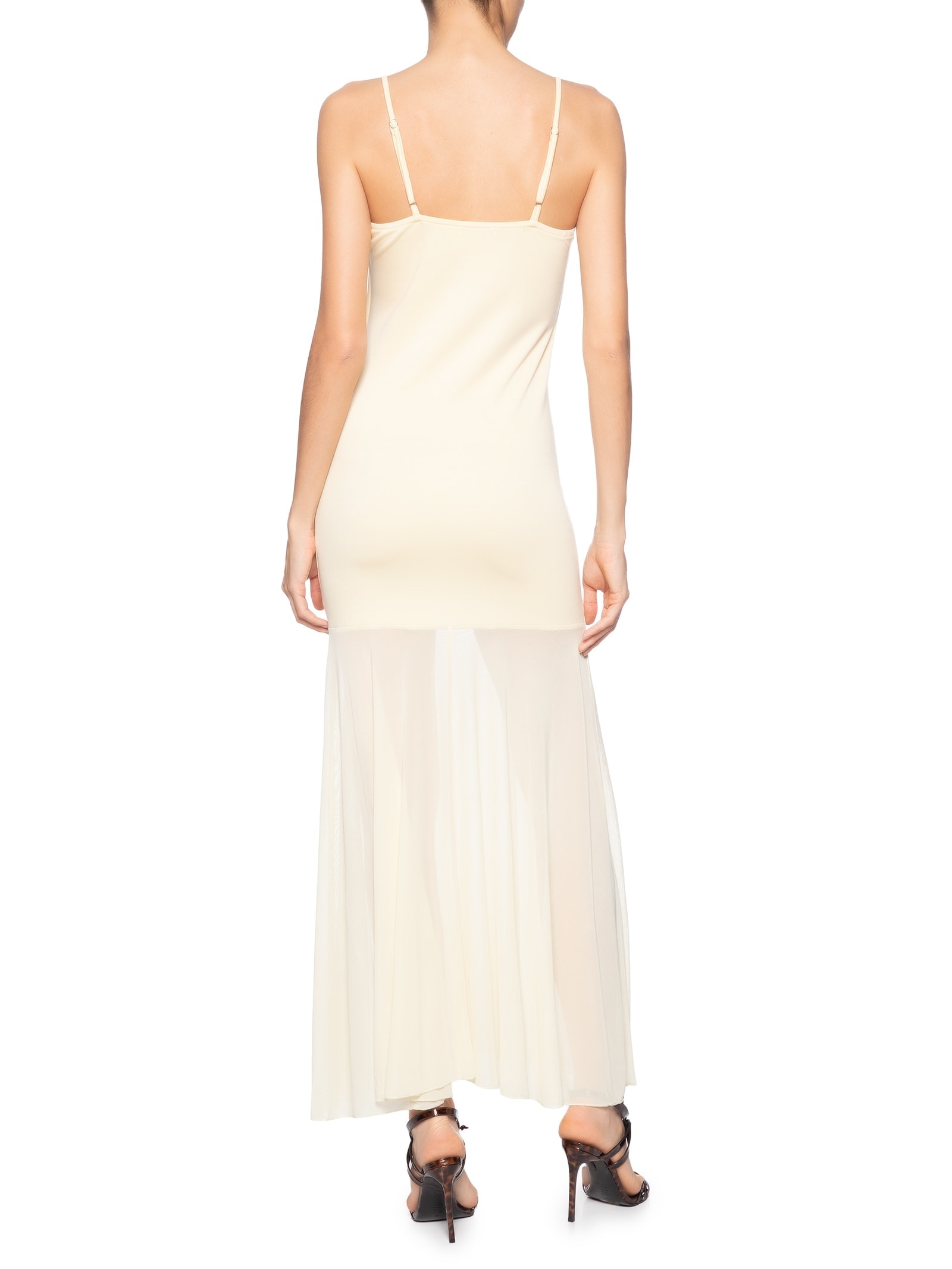 Vestido Longo com Transparência Amarelo Market 33