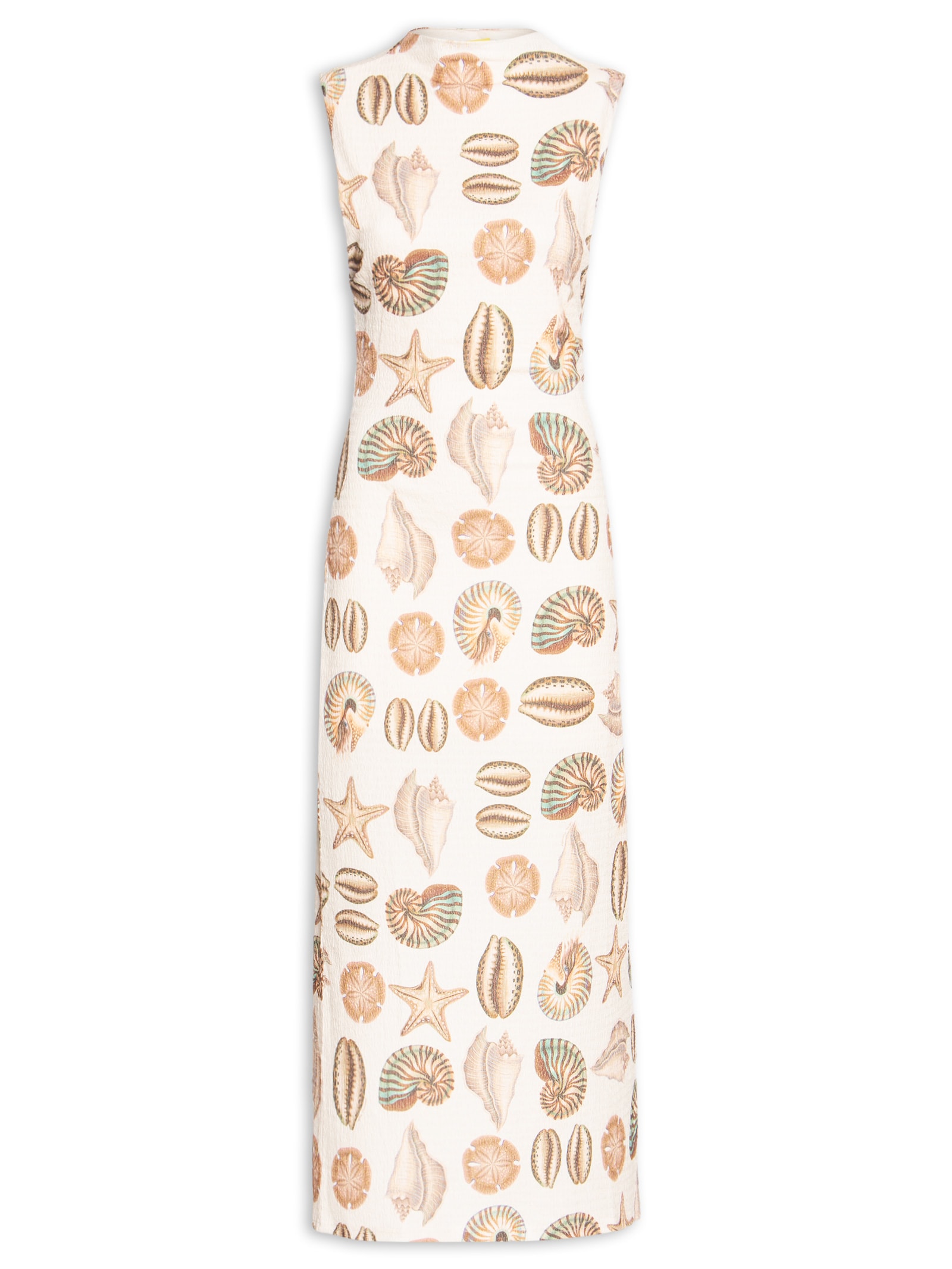 Vestido Longo Conchas Importado Bege Farm