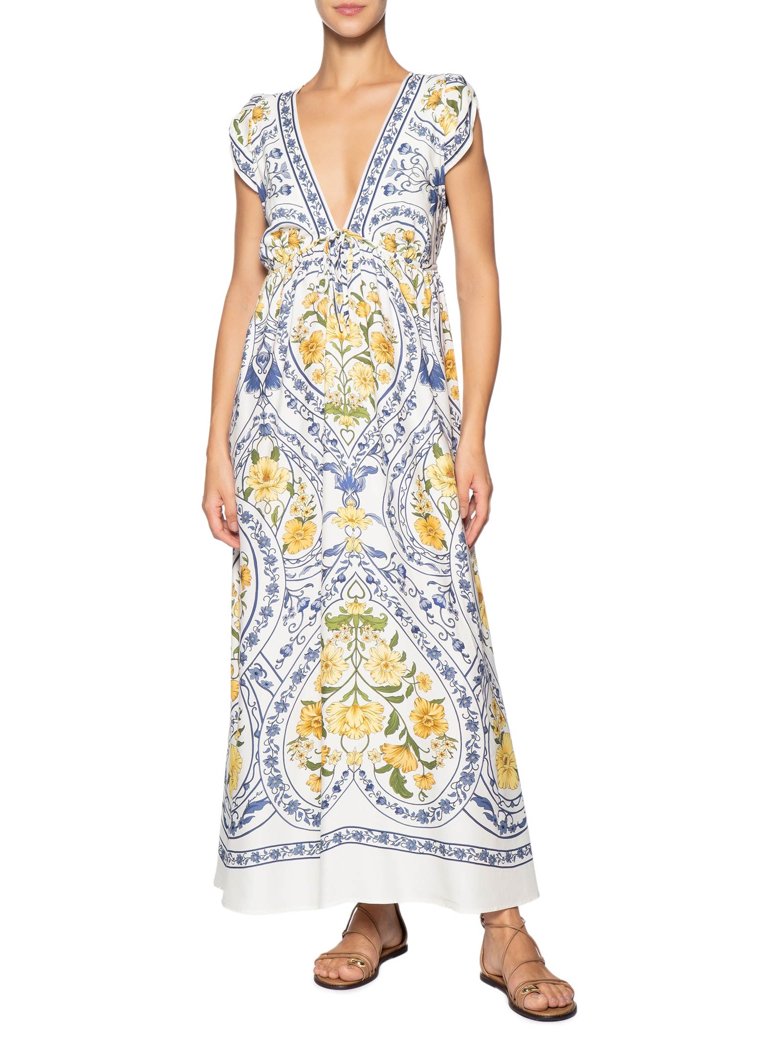 Vestido Longo Coração Boho Azul Farm