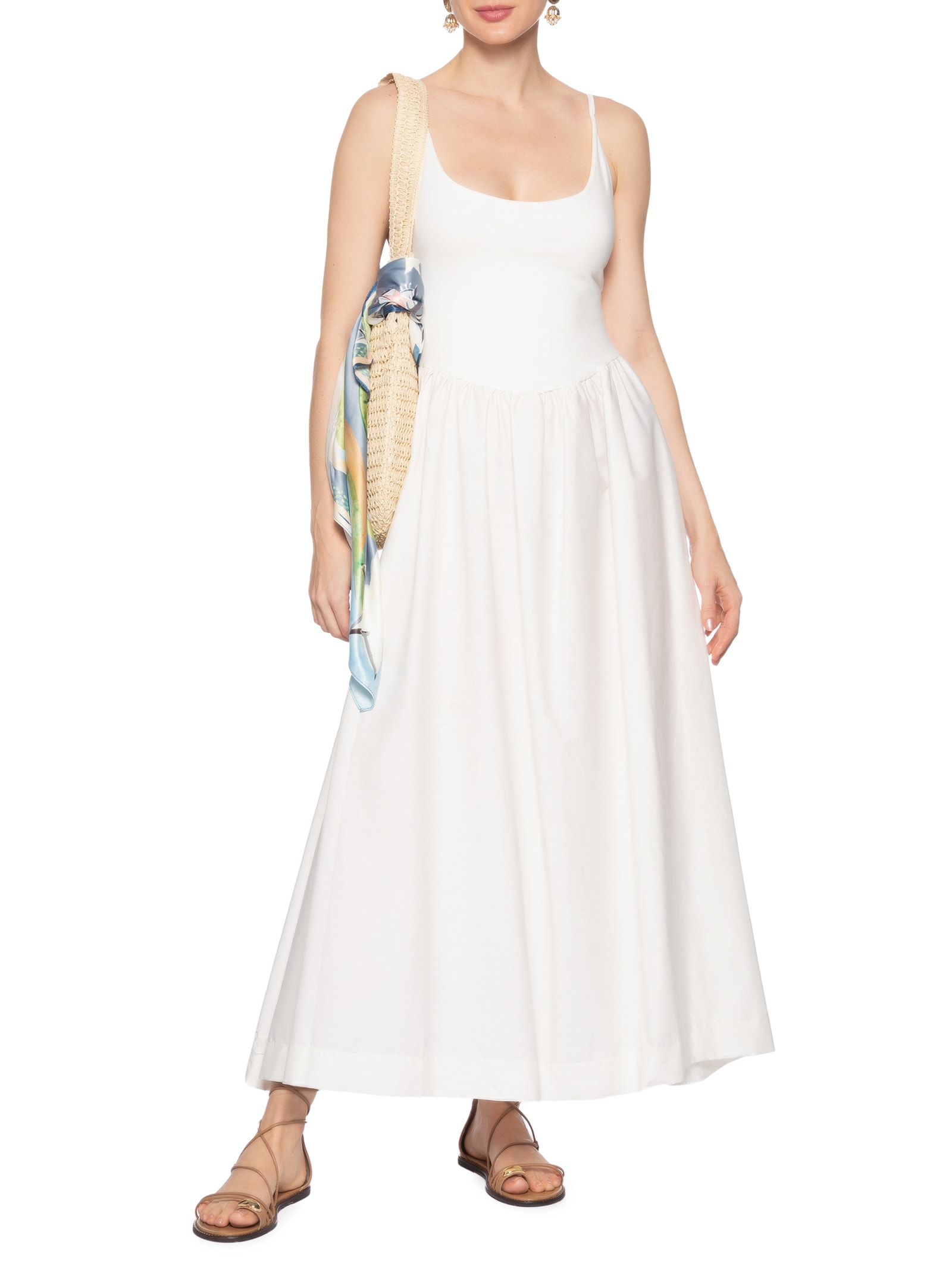 Vestido Longo Corselet Branco Farm