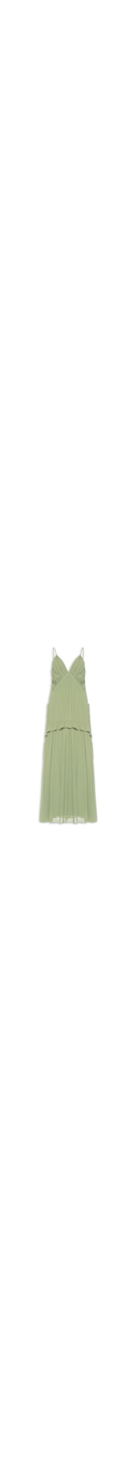 Vestido Longo Crepe Drapeado - Verde