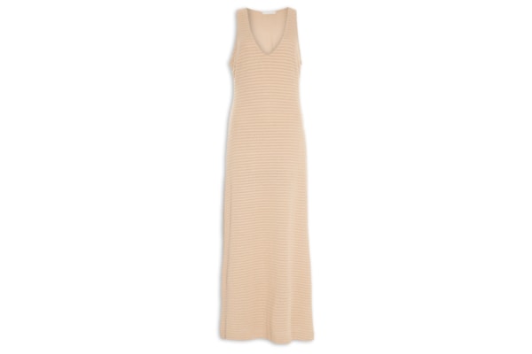 Vestido Longo Crochet - Bege 