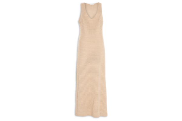 Vestido Longo Crochet - Bege 