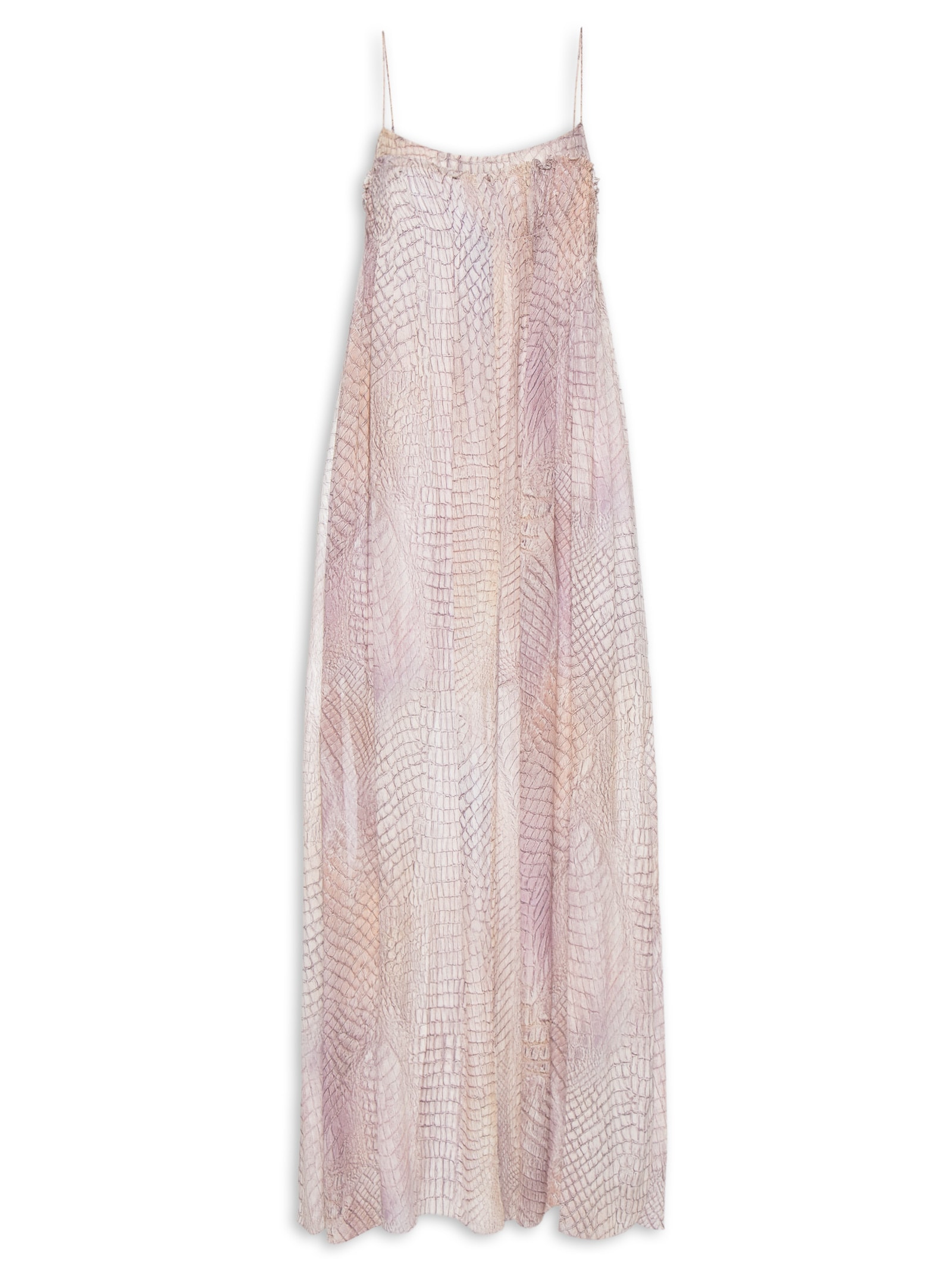 Vestido Longo Croco Selvagia Rosa Animale