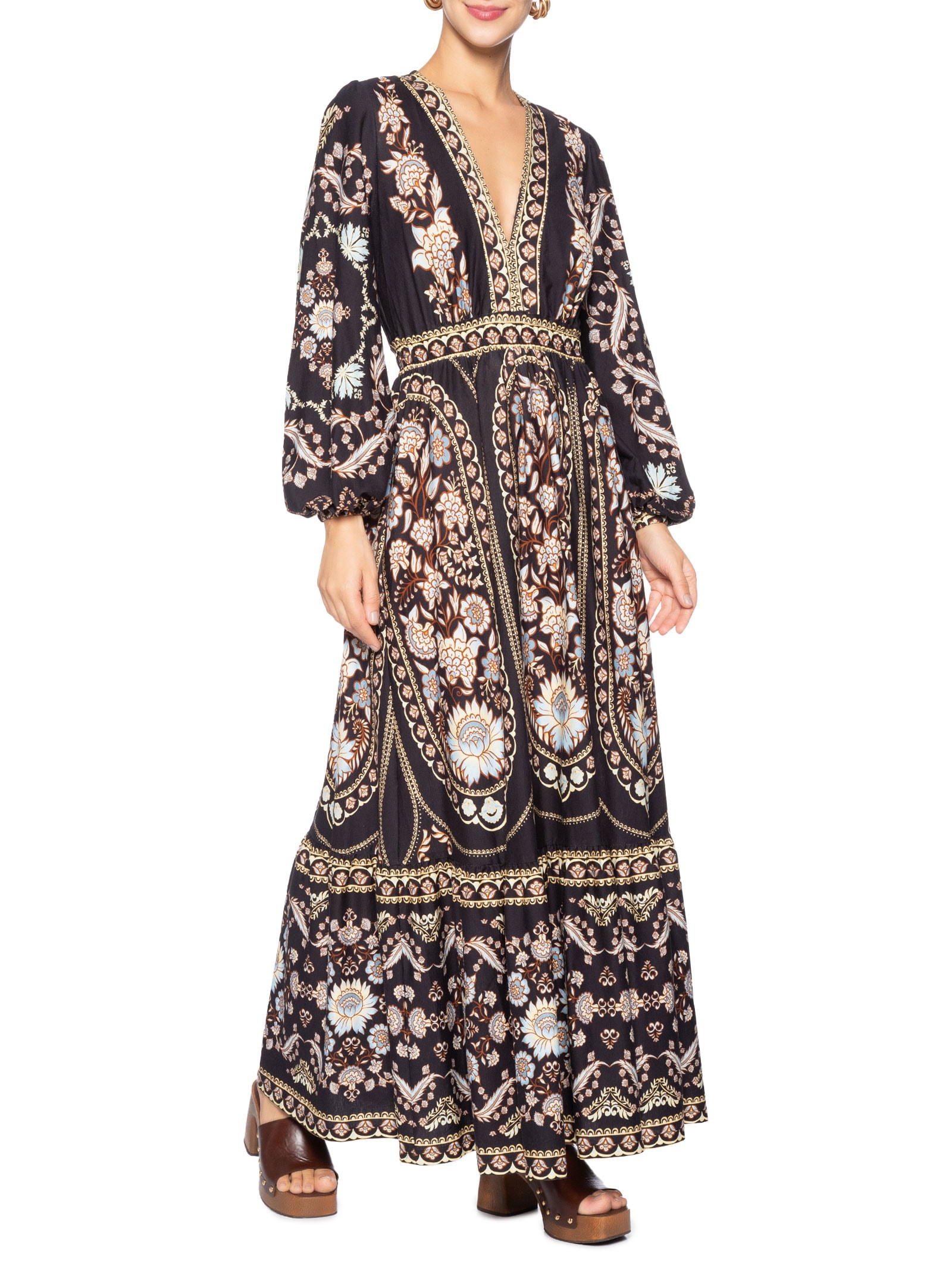 Vestido Longo Daniela Preto Farm