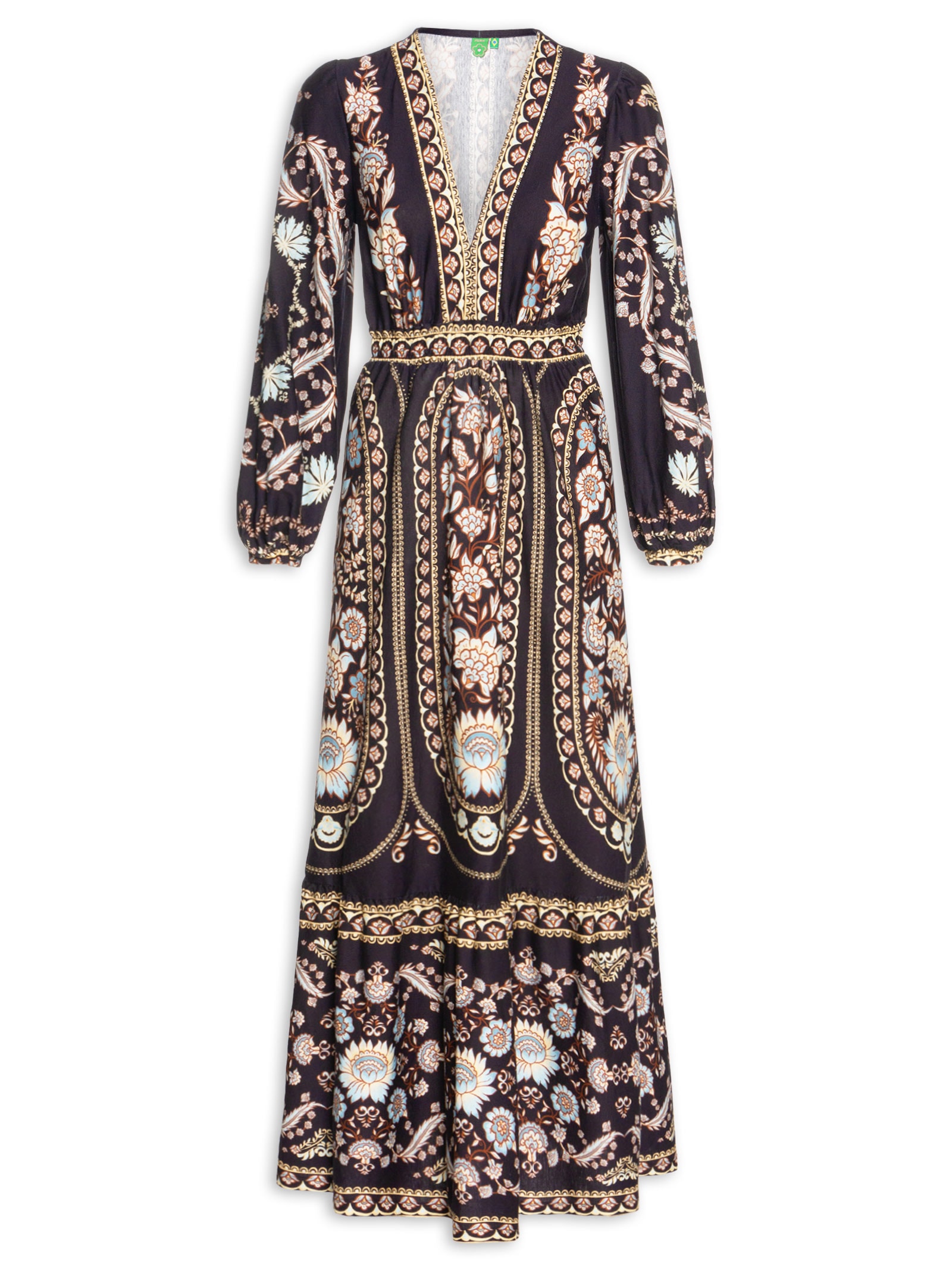 Vestido Longo Daniela Preto Farm