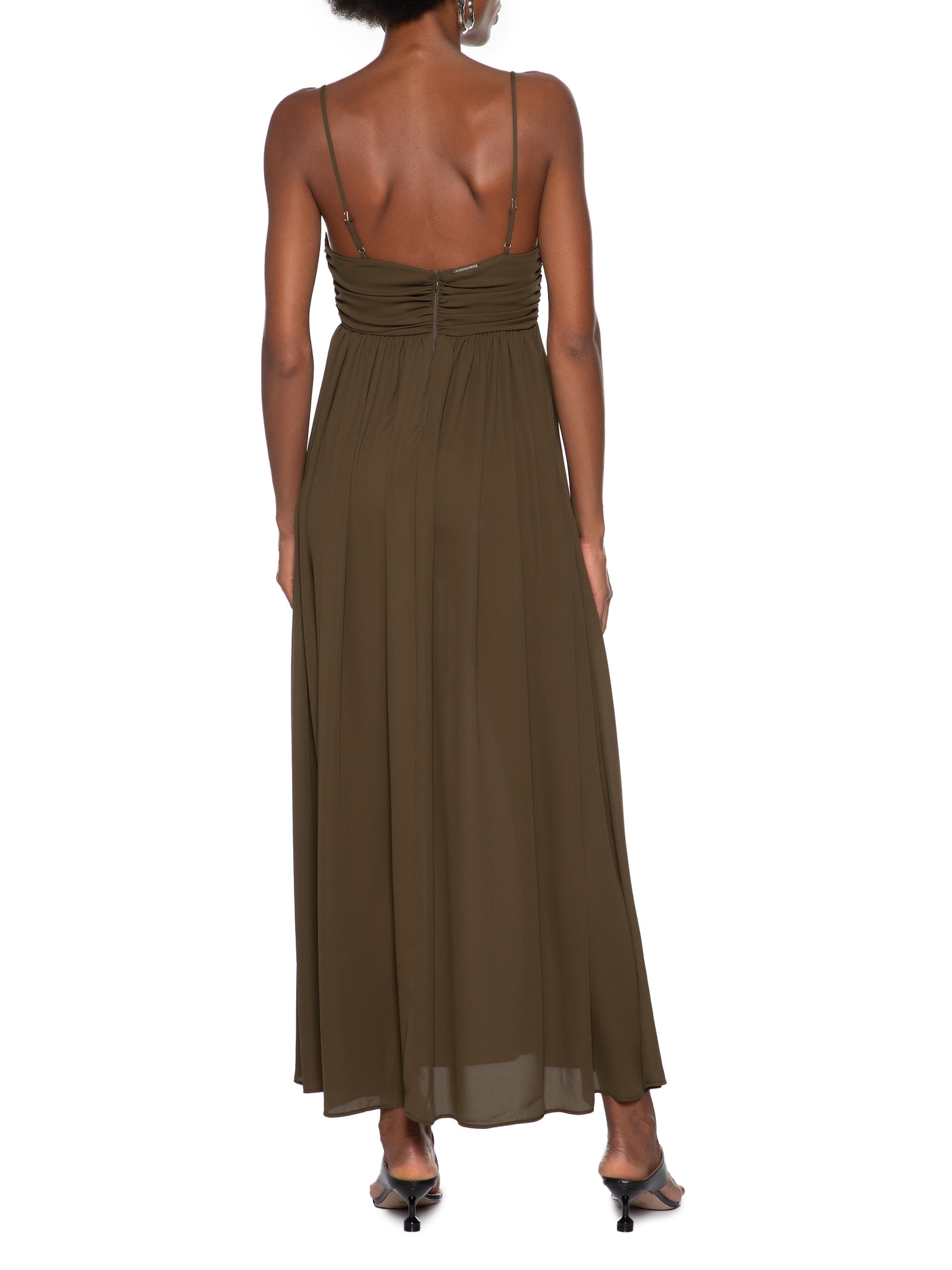 Vestido Longo De Alça Amplo Marrom My Favorite