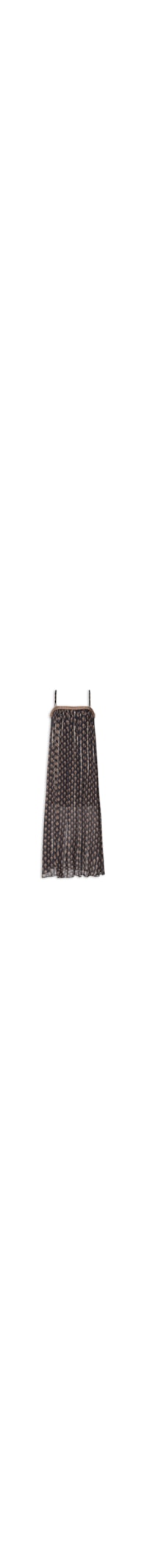 Vestido Longo de Alça Estampa Jasmim - Preto
