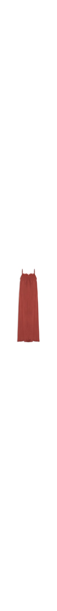 Vestido Longo Decote Bordado - Vermelho