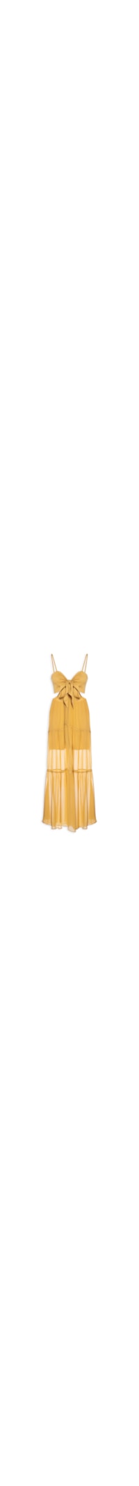 Vestido Longo Decote Coração - Amarelo
