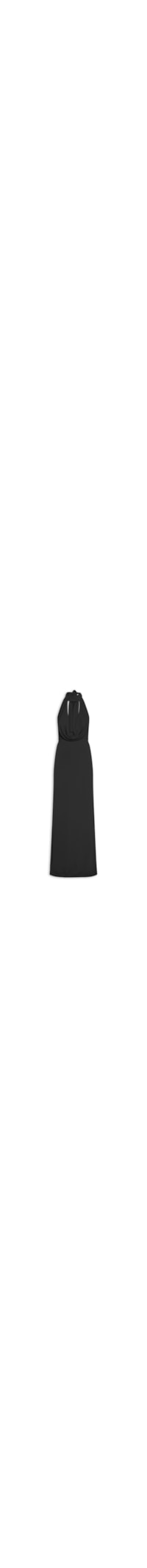 Vestido Longo Decote Degagê Em Malha - Preto