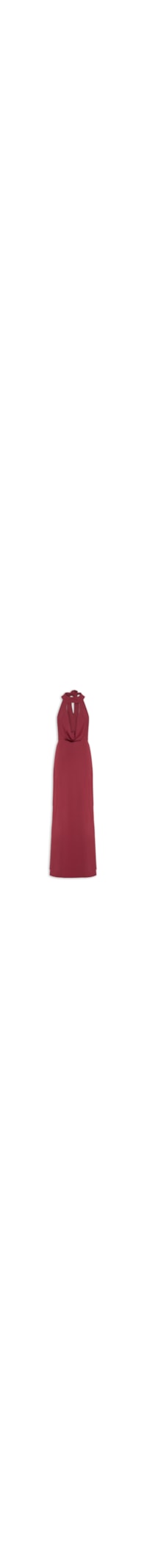 Vestido Longo Decote Degagê Em Malha - Vermelho