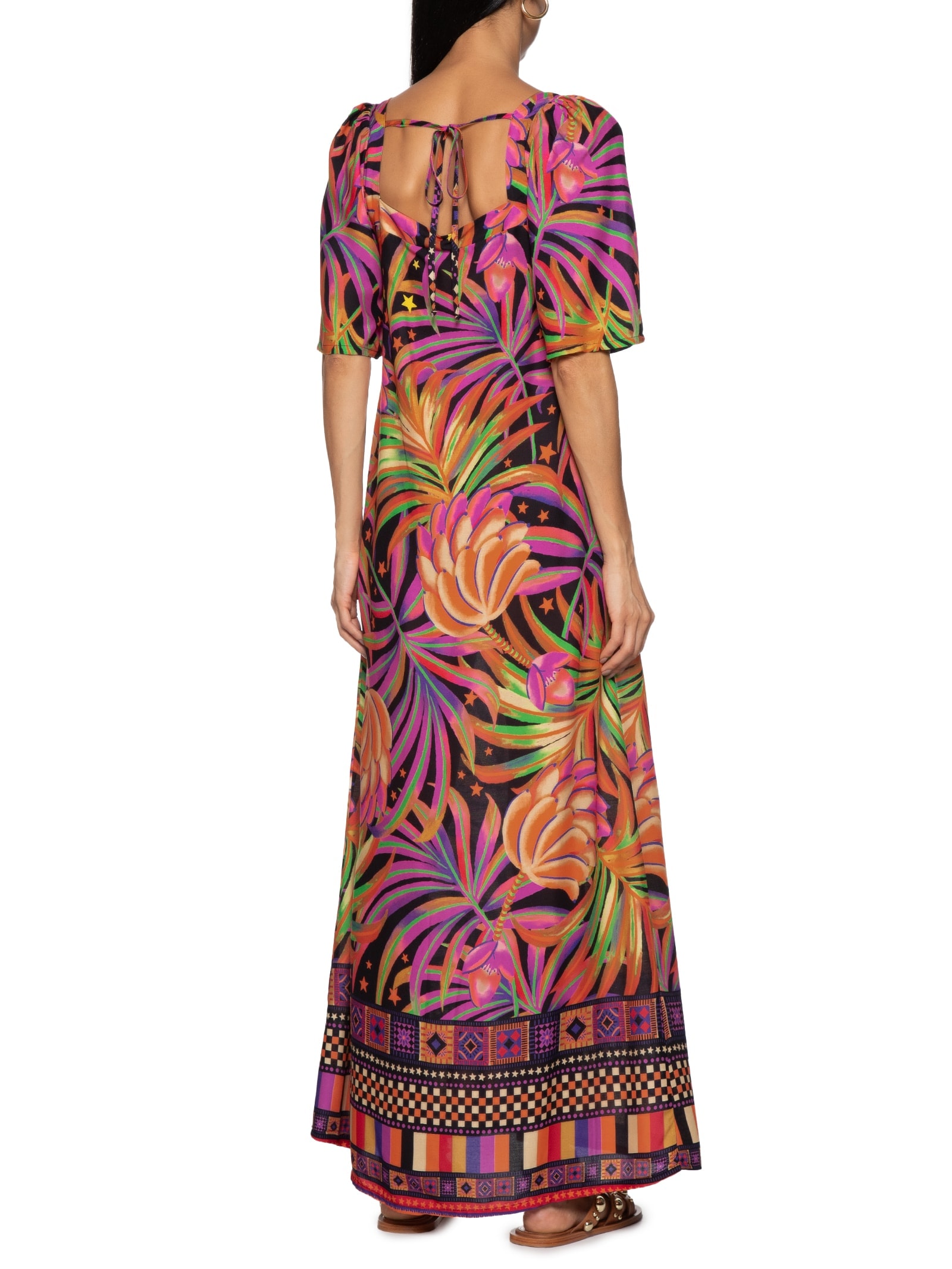Vestido Longo Decote Quadrado Preto Cacay
