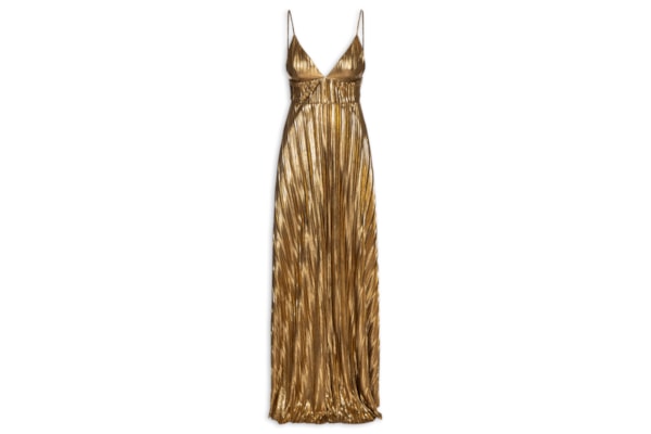Vestido Longo Decote V - Dourado
