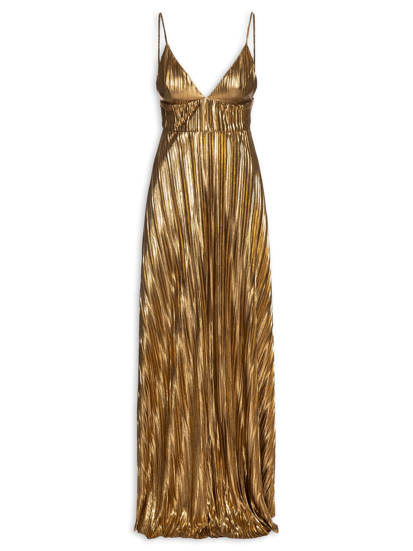 Vestido Longo Decote V Dourado '2Essential