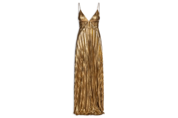 Vestido Longo Decote V - Dourado