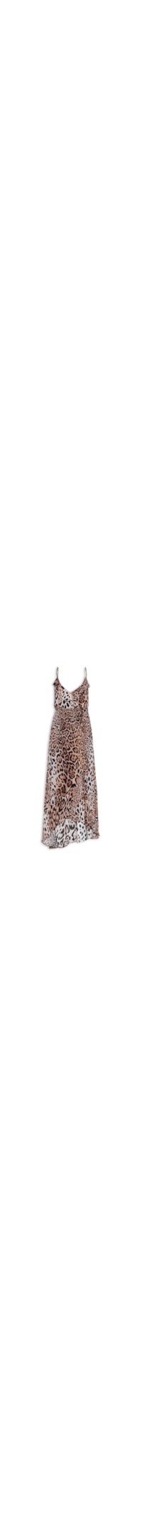 Vestido Longo Detalhado Estampa Savage - Animal Print