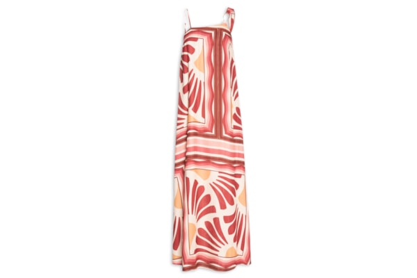 Vestido Longo Detalhe Argola Orgânica - Bege