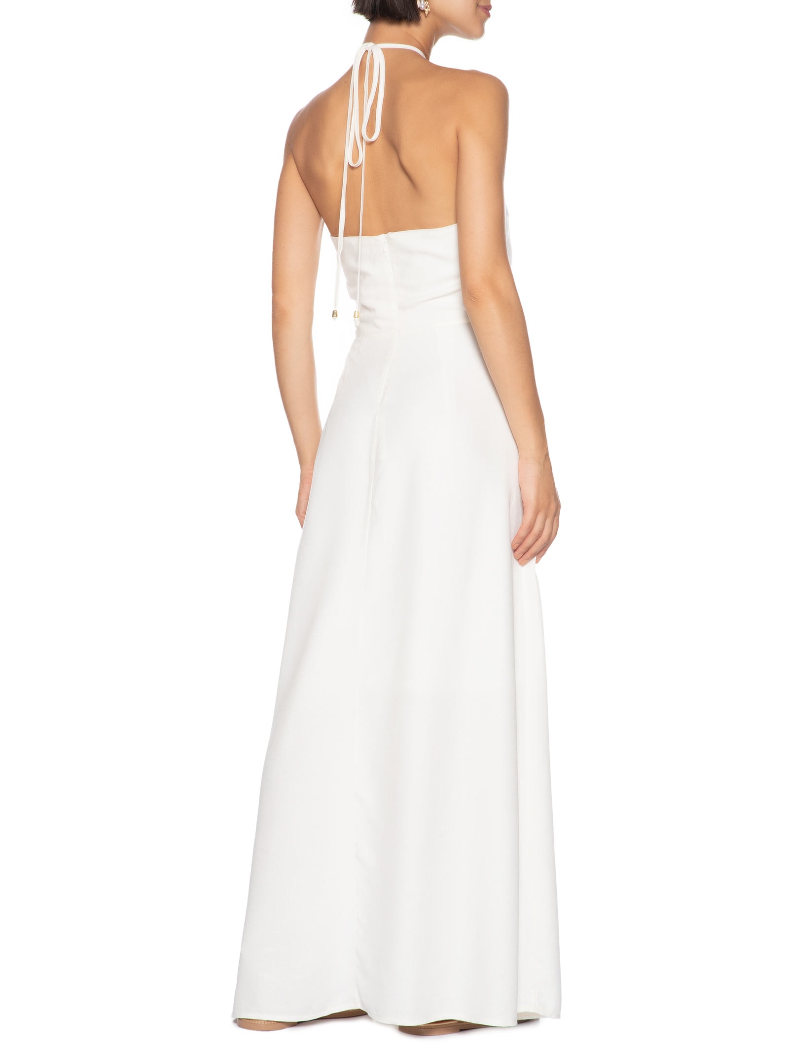 Vestido Longo Detalhe Concha Branco Cacay