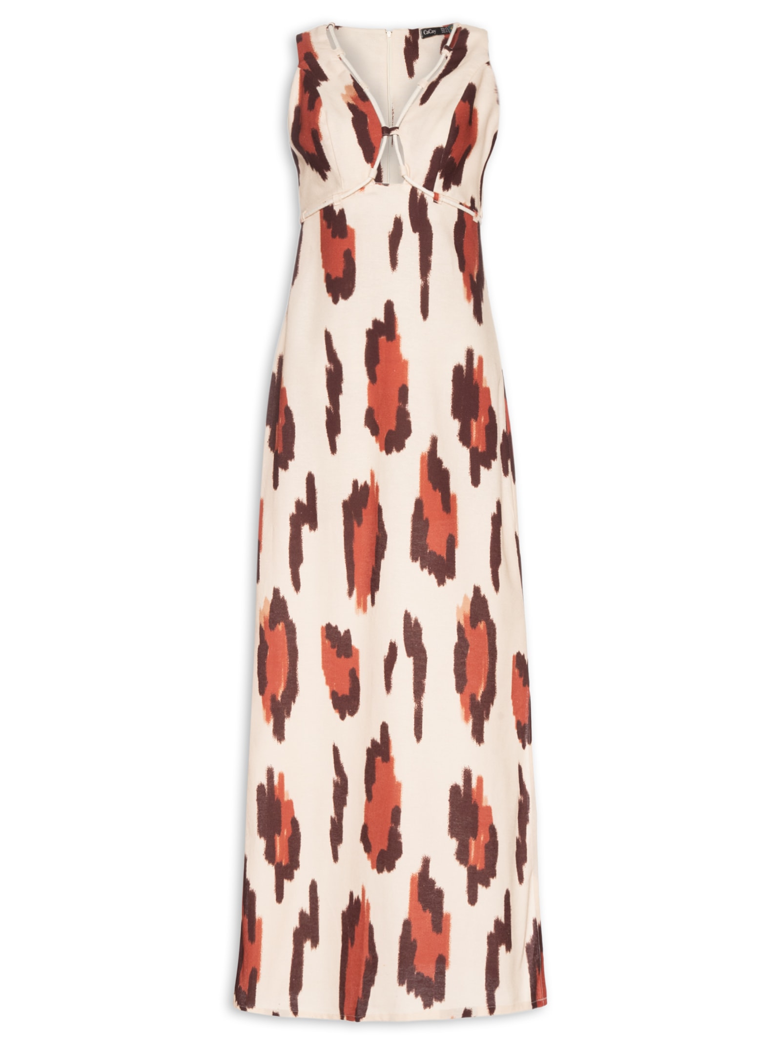 Vestido Longo Detalhe Corda Est Branco Cacay