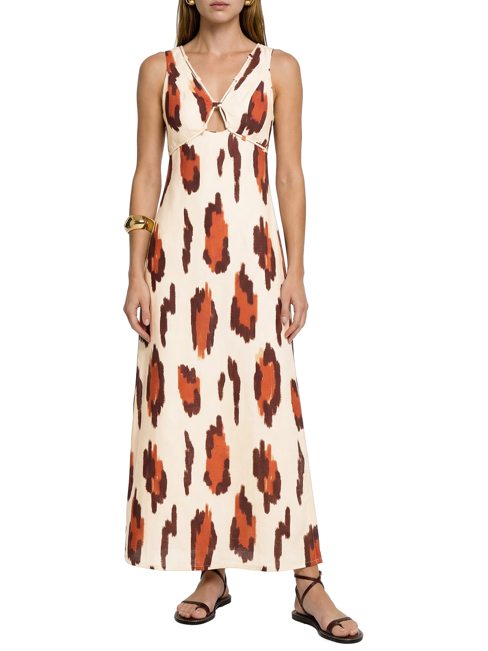 Vestido Longo Detalhe Corda Est Branco Cacay